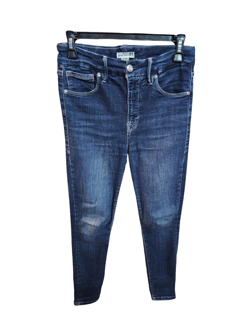 Good American Jeans Womens Size 4 / 27 Dark Wash High Rise Skinny Stretch Denim